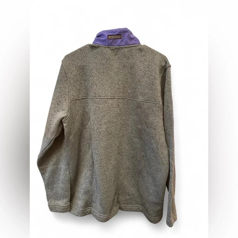 Southern Marsh Gray Fleece Jacket with Purple Trim Size M